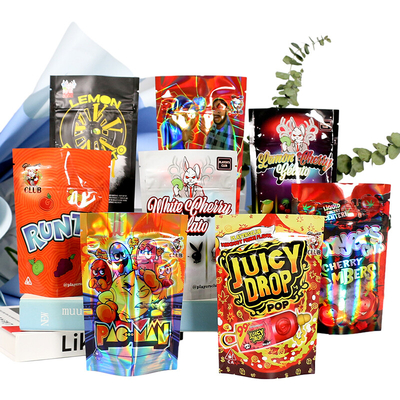 Mua Thịt niêm phong Mylar túi tái khóa, tùy chỉnh Zipper Holographic đứng lên túi online manufacture