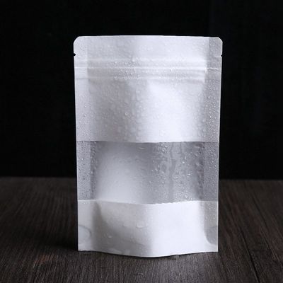 Mua Mega Xem qua túi Zipper trắng túi giấy có thể đóng lại online manufacture