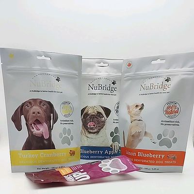 Mua CMYK in túi giấy có thể đóng lại nước mắt Notch Dog Treat Packaging online manufacture