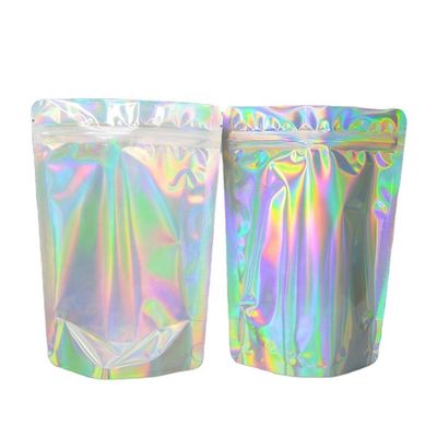 Mua Holographic có thể đóng lại Thẻ đứng lên Mylar túi đóng gói thân thiện với môi trường online manufacture