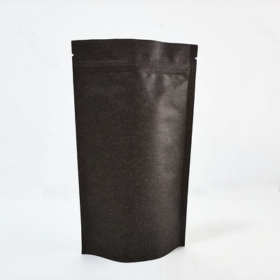 Brown đen Kraft giấy đứng lên túi với Zipper tái khóa tái chế kỹ thuật số in