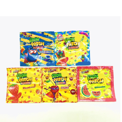 Glossy kết thúc nhựa ba mặt túi niêm phong cho nhai kẹo kẹo