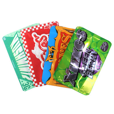 Bao bì bóng rực Cỏ Mylar Stand Up Bags Custom Stand Up Zipper